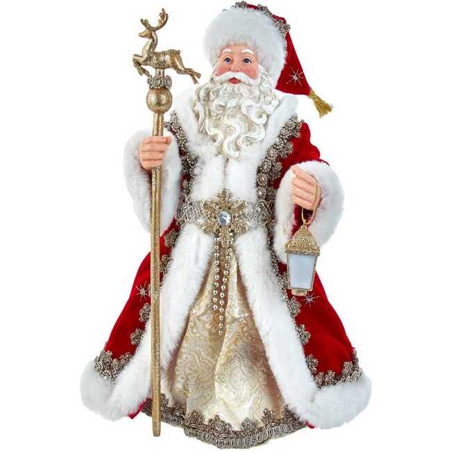 10.5-Inch Fabriché Regal Red Santa Table Piece