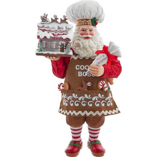 10.5-Inch Fabriché Chef Santa Decorating Gingerbread House