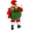10.5-Inch Fabriché Black Santa with List and Candy Cane - Other Accents - 2
