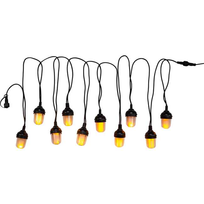 100-Light 10-Piece Lantern with Flicker Flame Light Set - Other Accents - 2