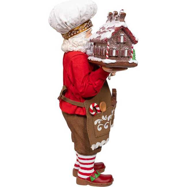 10.5-Inch Fabriché Chef Santa Decorating Gingerbread House - Other Accents - 2