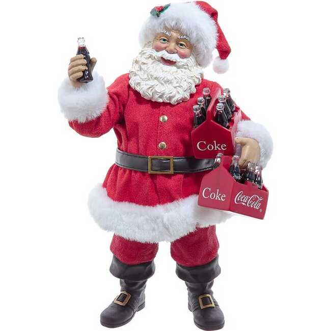 10.5-Inch Coca-Cola Santa Holding Two Six Packs Table Piece