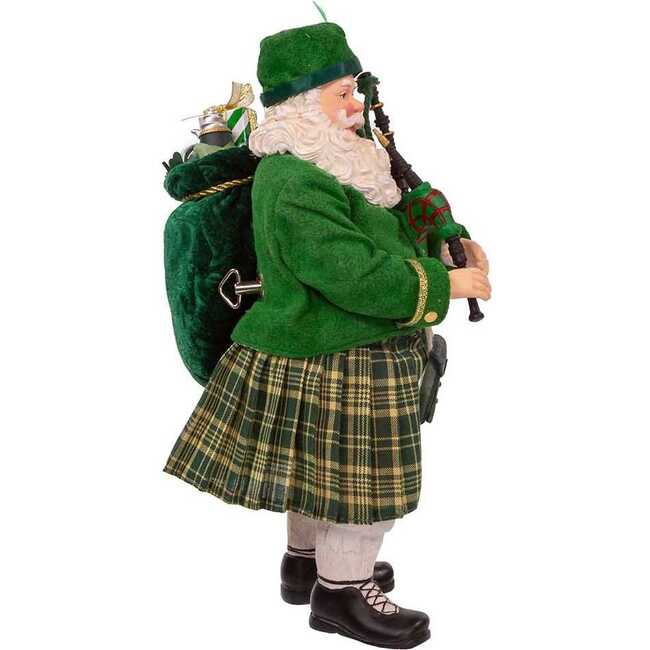 10.5-Inch Fabriché Musical Irish Bagpiper Santa - Other Accents - 2