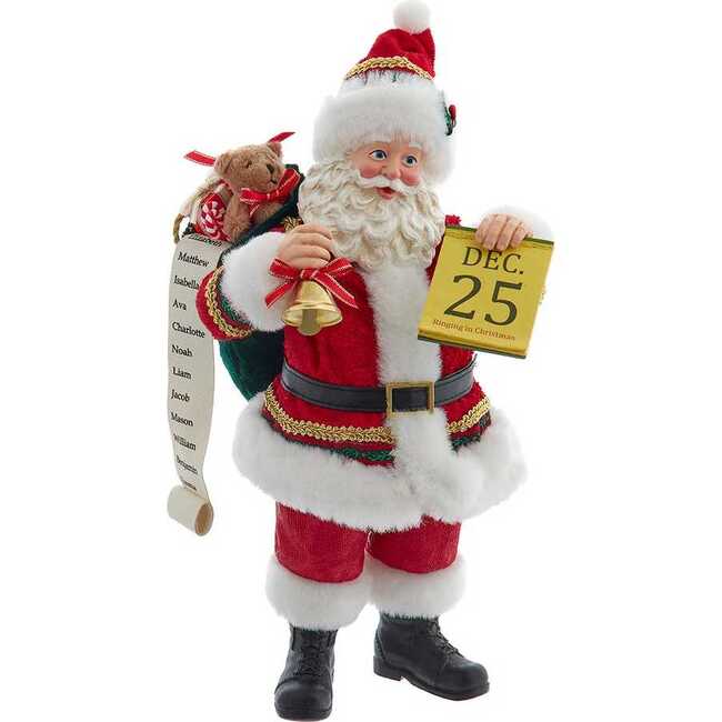 10.5" Fabriché Traditional Santa with December 25th Calendar