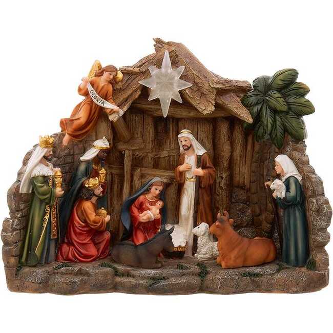 10.4-Inch Battery Operated Light-Up Nativity Table Piece
