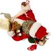 10.5-Inch Fabriché Black Santa with List and Candy Cane - Other Accents - 5