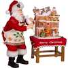 10.5-Inch Battery-Operated Fabriche Santa Decorating LED Gingerbread House Table Piece - Other Accents - 2