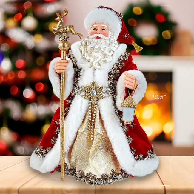 10.5-Inch Fabriché Regal Red Santa Table Piece - Other Accents - 7
