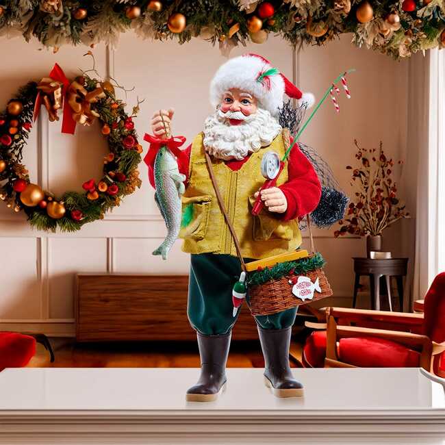 10.5-Inch Fabriché Fisherman Santa - Other Accents - 7