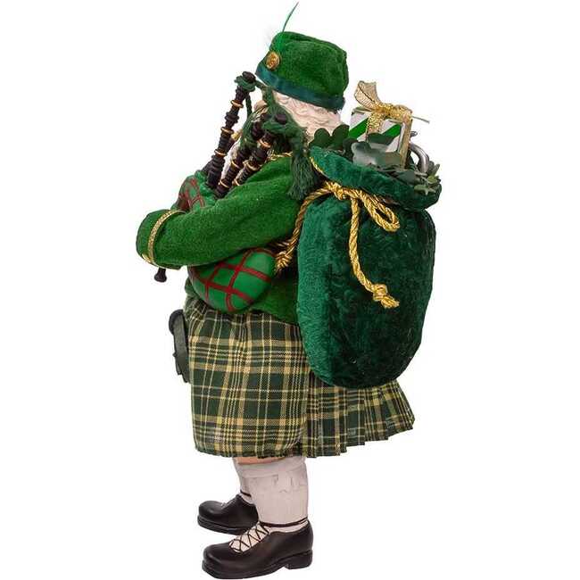10.5-Inch Fabriché Musical Irish Bagpiper Santa - Other Accents - 4