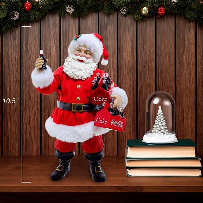 10.5-Inch Coca-Cola Santa Holding Two Six Packs Table Piece - Other Accents - 3