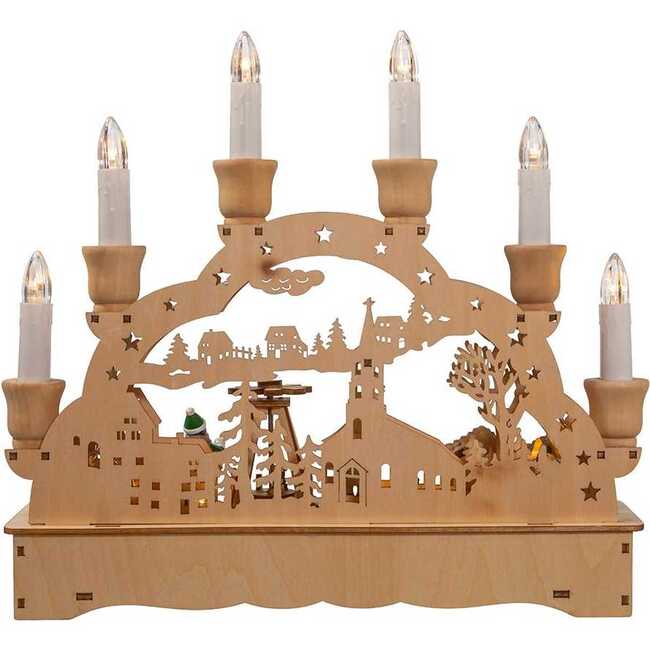 10.25-Inch Wooden LED Light-Up Musical/Motion Christmas Village - Other Accents - 3