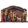 1.25-5.25-Inch Porcelain Nativity Figures With Wooden Stable, 9-Pieces - Other Accents - 1 - thumbnail