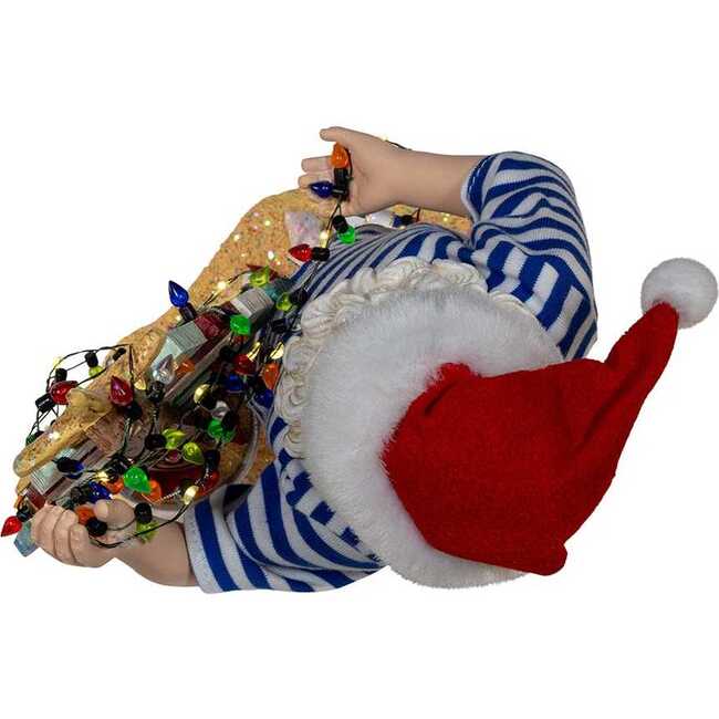 10.5-Inch Fabriché Beach Santa With Lighted Sign - Other Accents - 5