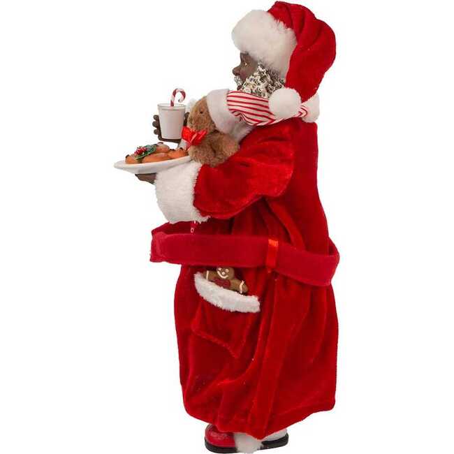 10.5-Inch Fabriché Black Santa in Pajamas and Robe - Other Accents - 4