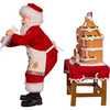 10.5-Inch Battery-Operated Fabriche Santa Decorating LED Gingerbread House Table Piece - Other Accents - 3