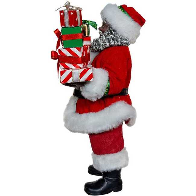 10.5-Inch Fabriché African American Santa with Gifts - Other Accents - 4