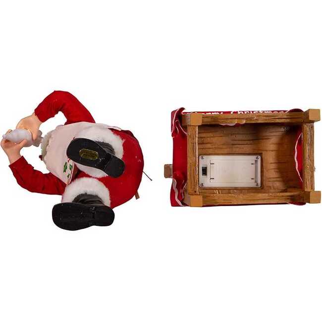 10.5-Inch Battery-Operated Fabriche Santa Decorating LED Gingerbread House Table Piece - Other Accents - 6