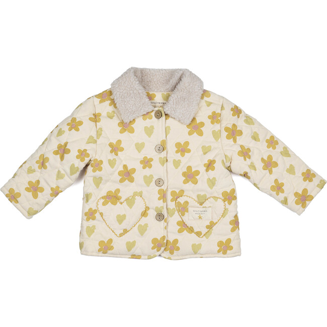 Quilted Jacket, Floral Hearts Honey
