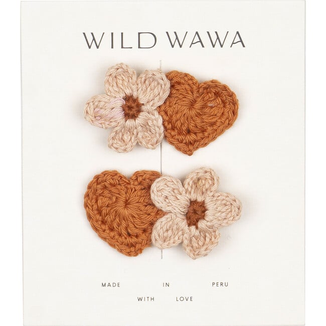 Crochet Clip Set, Desert Rose