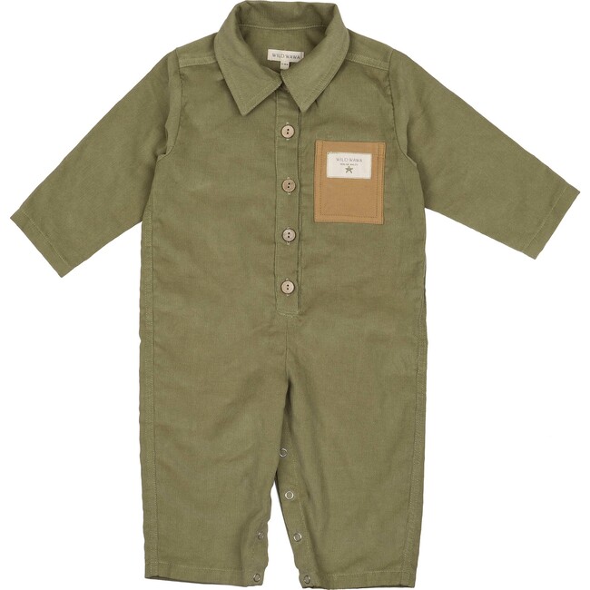 Buttons Jumpsuit, Olive