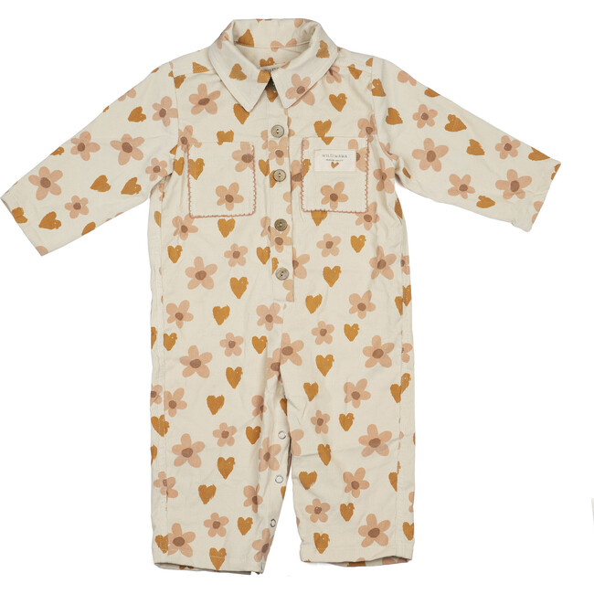 Buttons Jumpsuit, Desert Rose Hearts