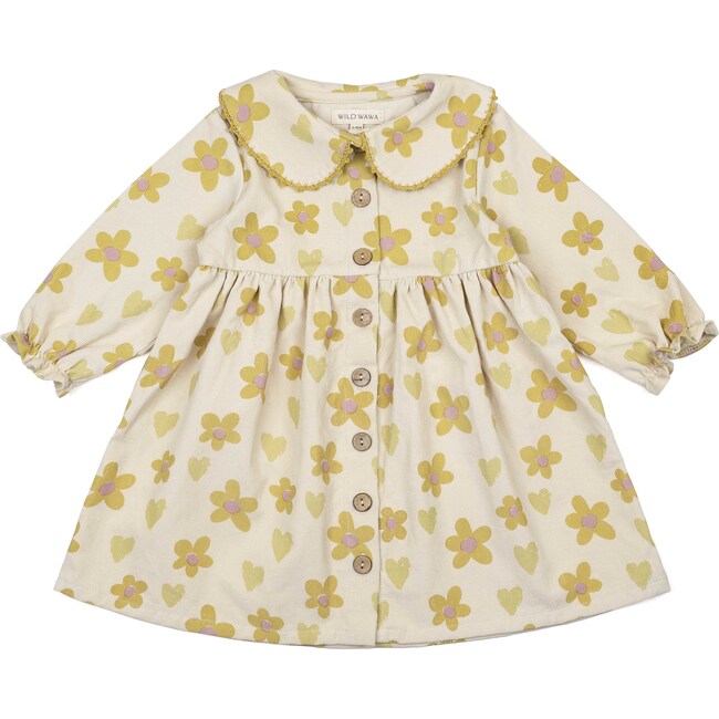 Clementine Dress, Floral Hearts Honey