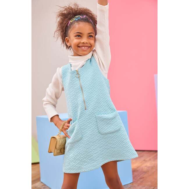 Retro Jumper, Aqua Quilted Trellis - Dresses - 2
