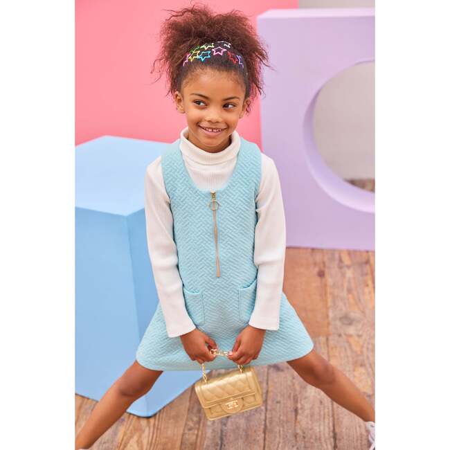 Retro Jumper, Aqua Quilted Trellis - Dresses - 3