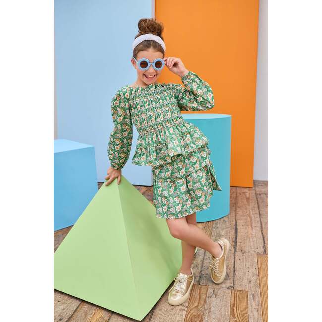 Long Sleeved India Top, Greenwich Garden Green - Blouses - 3