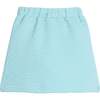 Quilted Mini Skirt, Aqua Quilted Trellis - Skirts - 1 - thumbnail