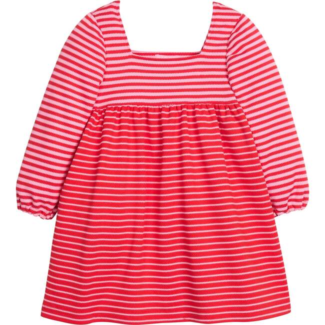 Cora Dress, Red & Pink Pique Stripe