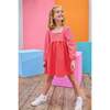 Cora Dress, Red & Pink Pique Stripe - Dresses - 2