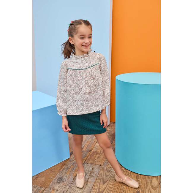 Quilted Mini Skirt, Emerald Cable - Skirts - 3