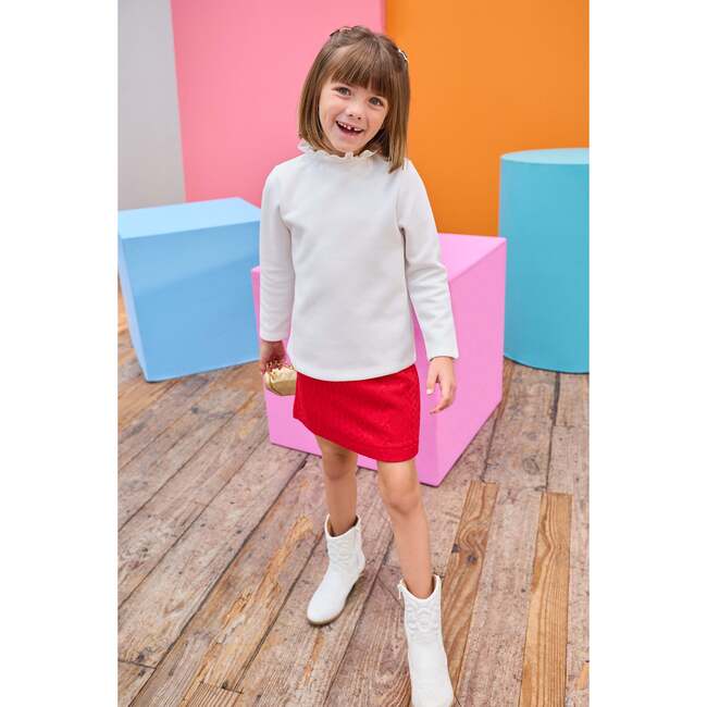 Quilted Mini Skirt, Cherry - Skirts - 2