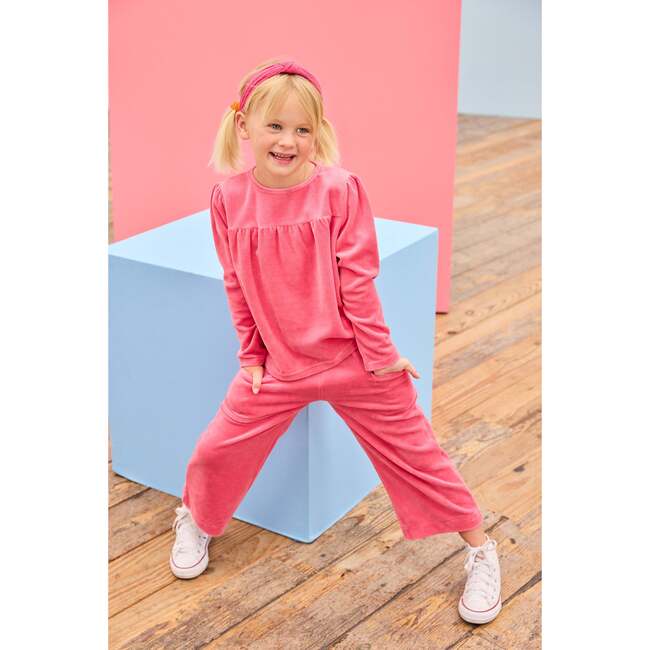 Cropped Palazzo Pants, Tulip Velour - Pants - 2