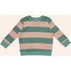 Striped Waffle Crewneck, Green - Sweatshirts - 1 - thumbnail