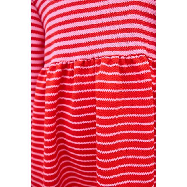 Cora Dress, Red & Pink Pique Stripe - Dresses - 4
