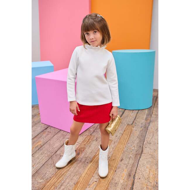 Quilted Mini Skirt, Cherry - Skirts - 3