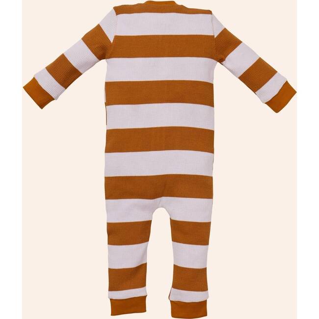 Striped Waffle Sleeper, Rust - Pajamas - 4