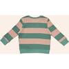 Striped Waffle Crewneck, Green - Sweatshirts - 3