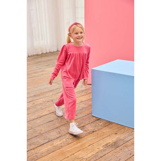 Cropped Palazzo Pants, Tulip Velour - Pants - 3