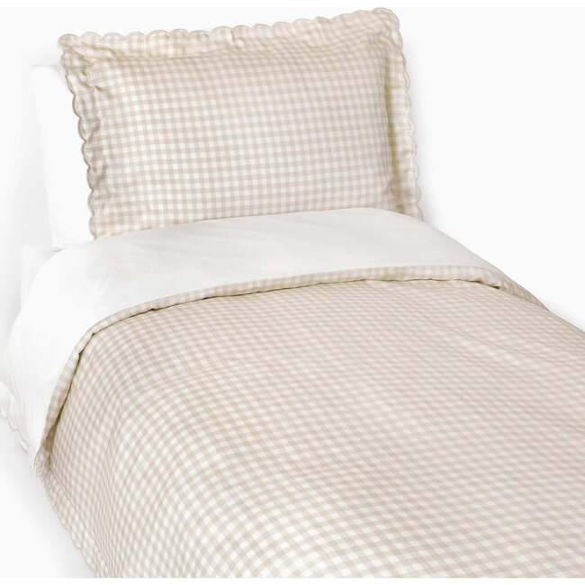 Picnic Gingham Twin Set, Beige - Duvet Sets - 4