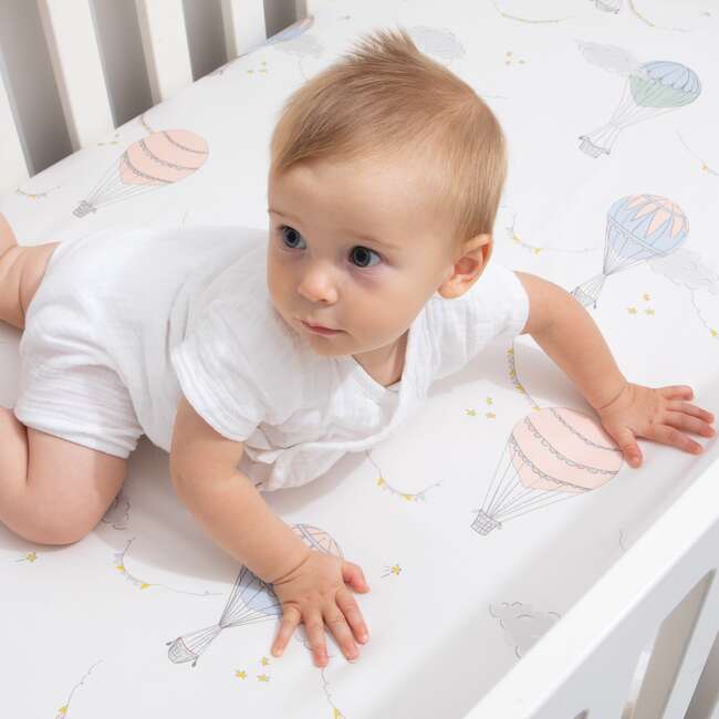 Touch The Sky Crib Sheet, Pink - Crib Sheets - 4