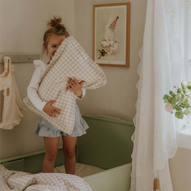 Picnic Gingham Toddler Pillow Set, Beige - Pillows - 5