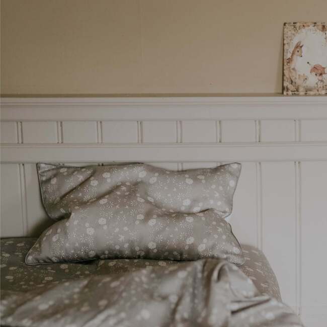 Bird's Song Toddler Pillow Set, Grey - Pillows - 5
