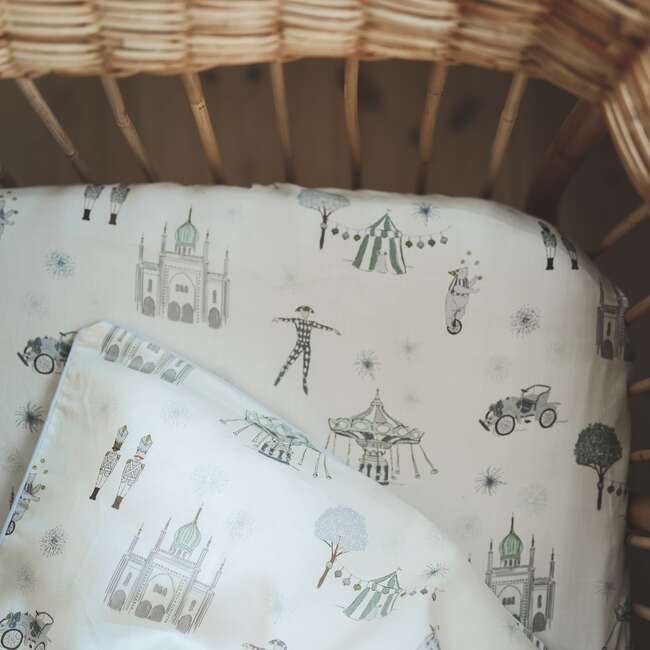 Adventures in Wonderland Crib Sheet, Aqua - Crib Sheets - 5
