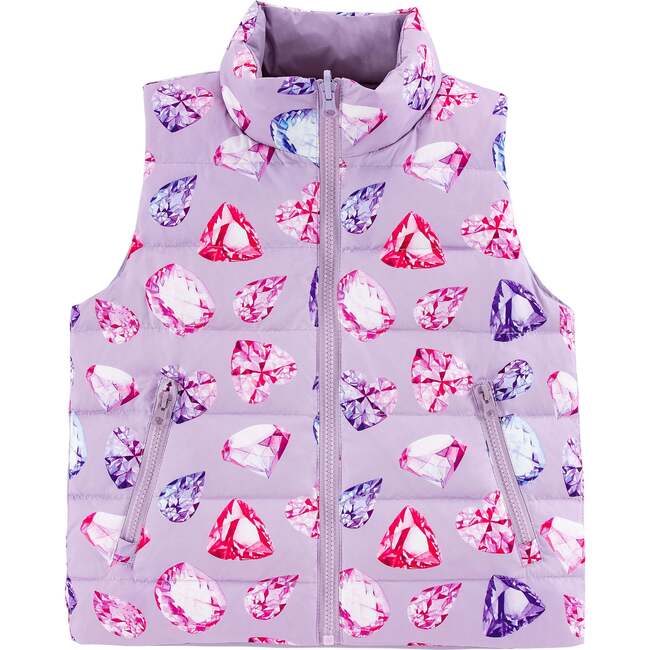 Casey Reversible Down Vest, Diamond Love