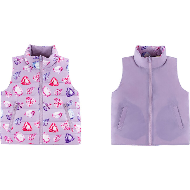 Casey Reversible Down Vest, Diamond Love
