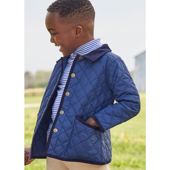 Classic Quilted Jacket, Navy - Jackets - 2